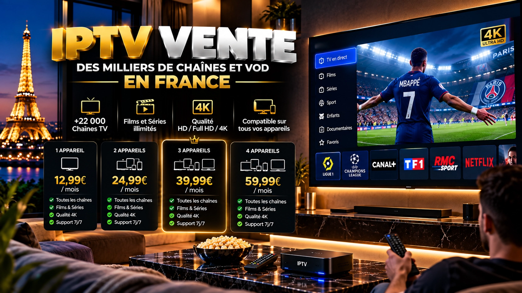 Comparaison des éléments d’une offre IPTV